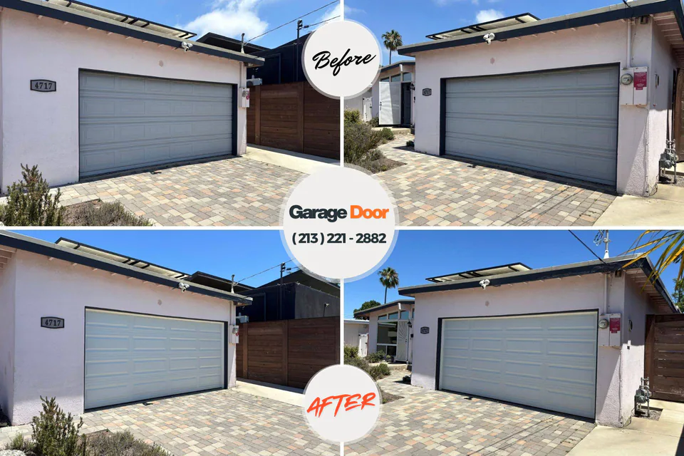 Before and after: garage door repair Puget Island, WA